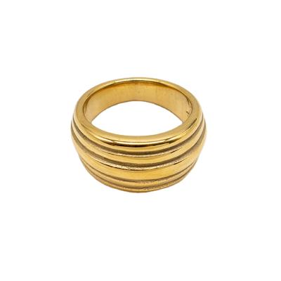 China High quality french chic irregular multi-read ring 18 stainless steel multi-ring index gold plated minimalist joint ring for sale