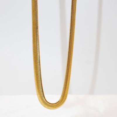 China 2021 Wholesale Customized TRENDY 18k Gold Plated Stainless Steel Fashion Chain Cuban Chain Necklace for sale