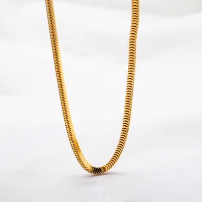 China 2021 New Women's and Men's Jewelry 18k Gold CLASSIC Snakes Shape 3mm High Quality Stainless Steel Necklace for sale