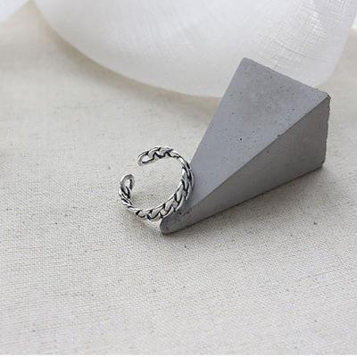 China FASHIONABLE Old Production Art Thick Chain S925 Couple Ring S925 Thick Chain Opening Adjustable Ring for sale