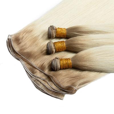 China Silky Straight Wave Genius 12A Weft Top Rank Product Grade 100% Double Genie Hair Weft Extensions Pulled Remy Virgin Russian Human Hair for sale