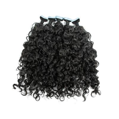 China Jerry Curl Wholesale Virgin Mink Brazilian Hair Intimate Extension Cuticle Curly Tape In Hair for sale