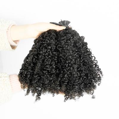 China Wholesale Silky Straight Wave I Tip Raw Unprocessed Afro Curly Straight Hair Extensions I Tip Hair Extension for sale