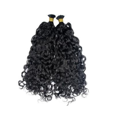 China Curly Factory Curly Piece I Tip Curly Remy Virgin Hair Extensions I Tip Brazilian Hair Extensions Wholesale for sale