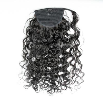 China Unprocessed 100% Virgin Brazilian Curly Curly Hair Ponytail Remy Ponytail Human Hair Kinky for sale