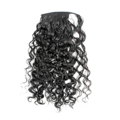 China Brazilian Ponytail 22inch Curly Hair Clip In Ponytail Hair Extension 100g Full Natural Curly Ponytail 22inch Black Brown Colors for sale