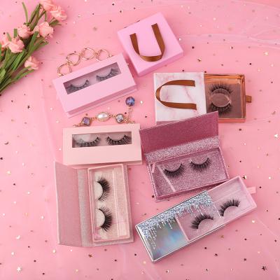 China New Hot Sale Reusable Fluffy Self Adhesive Makeup Crisscross Mink Eyelashes Vendor Handmade Fake 5D Eyelashes With Lashbox Packging for sale