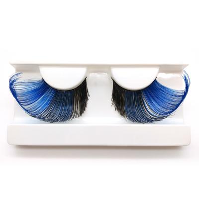 China Factory Price Long Rainbow Color Lash Masquerade Party 3D Eyelashes Long Silk Eyelashes Private Label Winged Style for sale