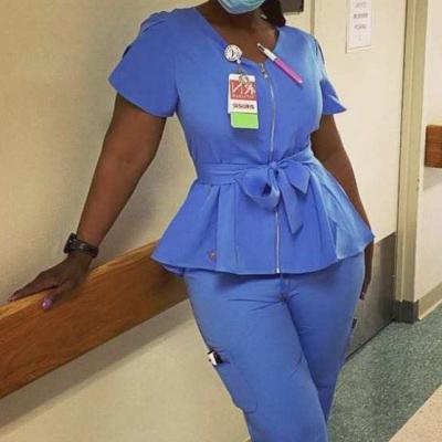 China 2021 Comfortable New Plus Size High Quality Scrubs Uniforms Sets Joggers Nursing Scrub Stretch Nurse Uniform for sale