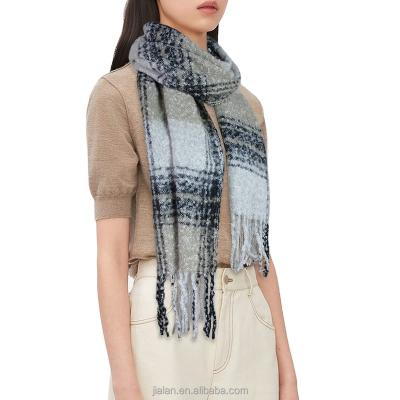 China Popular All-match Plaid 180cm Long Woven Winter Women Scarf Woven Warm Shawl Student Acrylic Thick Neck Dual-Use Lovers for sale