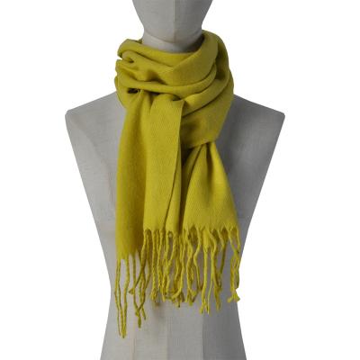 China Custom Color Soft Hot Sale Soild Autumn Winter Acrylic Scarf Women for sale