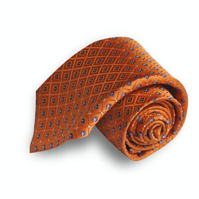 China Custom Direct Sales Orange Logo Unisex Fashion Print 100% Silk Tie From Fashion Manufacturer for sale