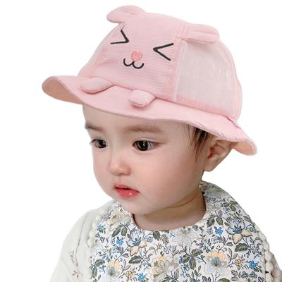 China Mesh Cute Thin Breathable Hat Cute Baby Hat For Boys And Girls Embroidered Sunshade Hat Windproof Rope Design for sale