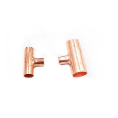 China Various Types Copper Tee T18033/EN1057/ASTM B88/AS1432 Fittings TP2 Cu-DHP C12200 C1220 Forged for Pipe Lines Connect for sale