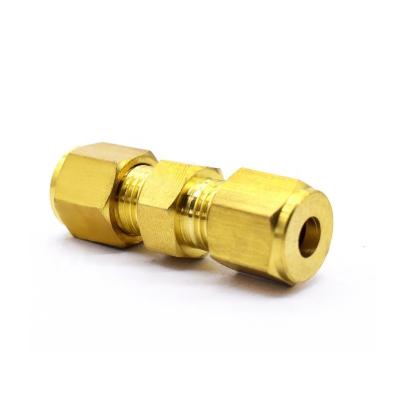 China CA360 Brass Male Female Compress Double Barrel Tube Union Straight Fitting Suitable for Temperature Range -65°F to 250°F for sale