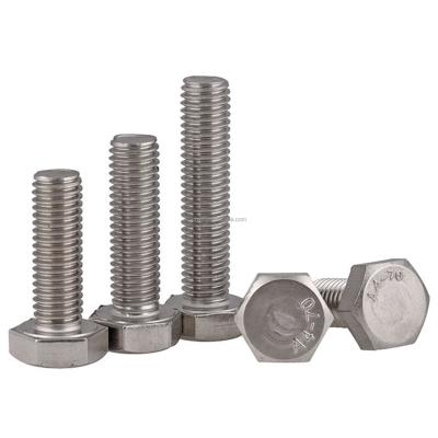 China Standard M12* 20-80 mm Hastelloy C-276 Hexagon Head Bolts with Plain Finish ANSI Standard GB5783 for sale