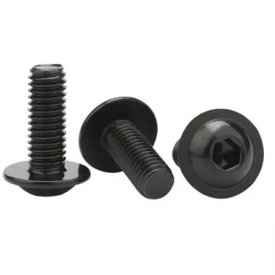 China NXF ISO7380 Standard Carbon Steel AISI 1074 M1-M12 Round head Black Hex Screws Button Head Socket Bolts for sale