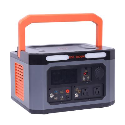 China 2000w Outdoor Solar Portable Power Travel Power Supply Camping Cordless Generator 2000w Charging Station for sale