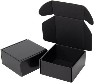 China Recyclable Wholesale Private Label Corrugated Cardboard Black Mailer Boxes Three Layers For Small Business Assorted Sizes for sale