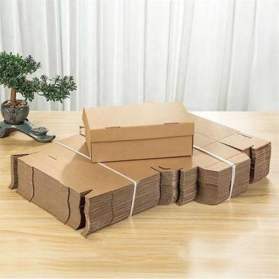 China Recyclable Custom Logo Shoe Box Brown Craft Paper Baby Shoe Gift Storage Box Three-Layer Packaging Boxes With Lids And Hole For Shoes for sale