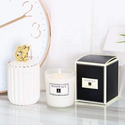 China Hot Sale Recyclable Low Moq Ready To Ship Different Logos Custom Black White Square Cheap Cardboard Candle Jar Container Box With Lids for sale