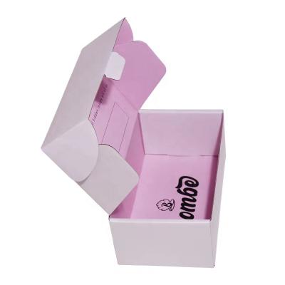 China Recyclable Ready To Ship Corrugated Packaging Boxes Bulk Three Layers Custom Logo Pink Black White Double Sides Painted Set Top Box for sale