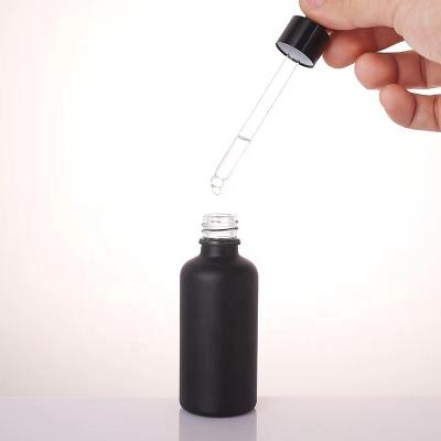 China Cosmetic Ready to Ship Matte Essential Oil Bottles Bulk Black with Attractive Dropper Fashion Design Essential Oil 30ml Bottle for sale