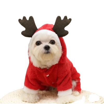 China Autumn and winter quadruped thick velvet button dog clothes pet cat apparel supplies soft warm teddy bear for sale