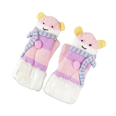 China Twill China Supplier Good Winter Adult Custom Knit Acrylic Mittens for sale