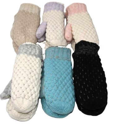 China Warm Twill Hot Sale Winter Working Mitten Knit Mitten Logo Style Time Life Customized Acrylic Custom Made for sale