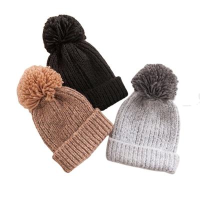 China New autumn and winter JOINT casual joker knitted hat wool ball cap mohair solid color woolen hat wholesale for sale