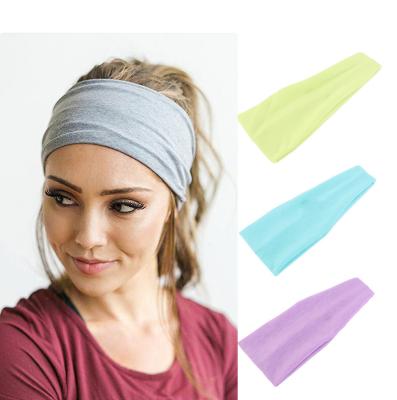 China Comfortable Popular Fitness Sweat-absorbent Headband Yoga Sports Cotton Elastic Headband for sale