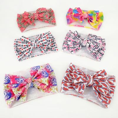 China Cozy Printed Cute Baby Hair Accessories DIY Baby Hair Bow Baby Hair Band for sale