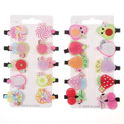 China Comfortable Do Not Hurt Hair Little Girl Hair Accessories, Cute Fruit Hairpin, Little Animal Children's Hairpin Set for sale