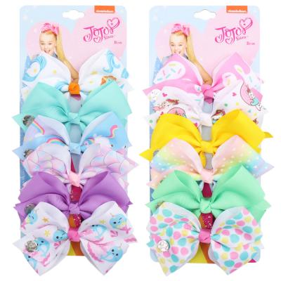 China Wholesale comfortable 5 inch jojo bow hairpin set 6 color one card kids hairpin headdress for sale