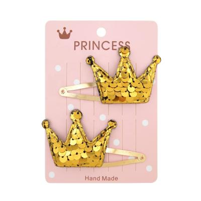 China Five-pointed Crown Children's Love Shake Comfortable Sequins Gradient Color Star Baby Hairpin Gold BB Clip Headdress for sale