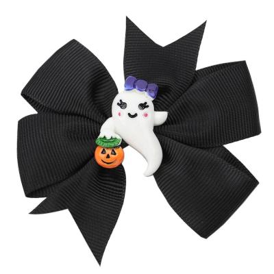 China Halloween Party Props Pumpkin Cartoon Plain Plain Bow Hairpin Cozy Funny Halloween Headdress for sale