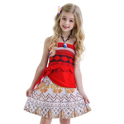 China Girls Princess Moana Cosplay Dress Anti-wrinkle Children's Ocean Romance Dress for sale