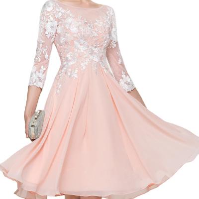 China Anti-Static Pink Backless Ball Gown Chiffon Wedding Dress for sale