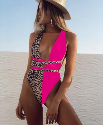 China Europe and America 2021 Breathable Hot One-Piece Leopard Bikini One-Piece Swimsuit for sale