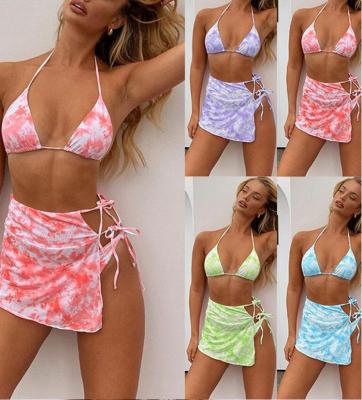 China Breathable Bikini Tie Dyed Swimsuit 2021 New Swimwear Women's Split Swimming for sale