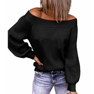 China Breathable Cable Knit Sweater Women Clothing Maxi Off Shoulder Fall Winter Bodycon Stylish Feminine Ladies Knit Sweater for sale