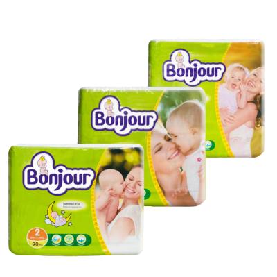 China Bonjour Printed Anti-Leak Baby Diapers Printed Feature Diapers for sale