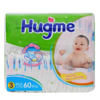 China Printed Pe-film Super Dry Comfortable Baby Diaper Cheap Diapers for sale