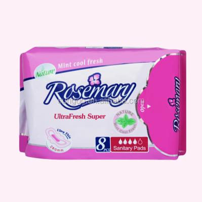 China ROSEMARY Super Absorbent High Quality Lady Soft Sanitary Pad for sale