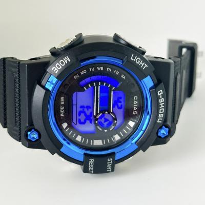 China Sporty Black Dial Digital Watch with Silicone Band for sale