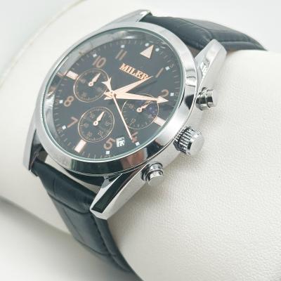 China OEM Round Leather Wrist Band Watch Gift Quartz Watch Customized for sale