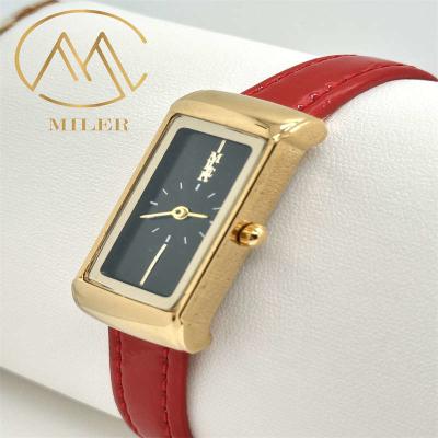 China Laser Engraved Leather Strap Watch Quartz Movement Personalized With Logo Case Back for sale