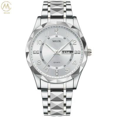 China ML 1003 Original Quartz Movement Men's Montre Diamond Dial Daily Waterproof Wristwatch Dual Calendar Function Watches for sale