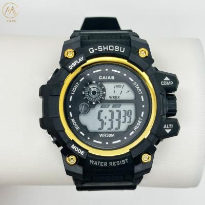 China Silicone Band Digital Men Quartz Watch Sports Chronograph Watches for sale